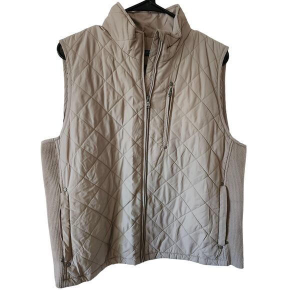 Lauren Ralph Lauren XL Quilted Full Zip VEST Khaki Equestrian - Picture 1 of 13